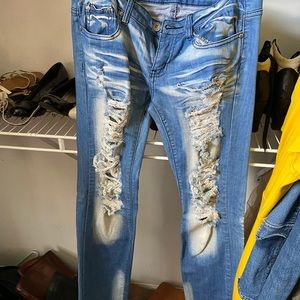 Distressed jeans
